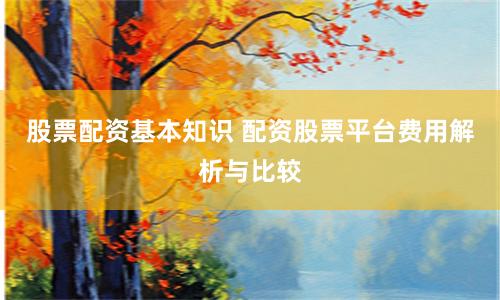 股票配资基本知识 配资股票平台费用解析与比较