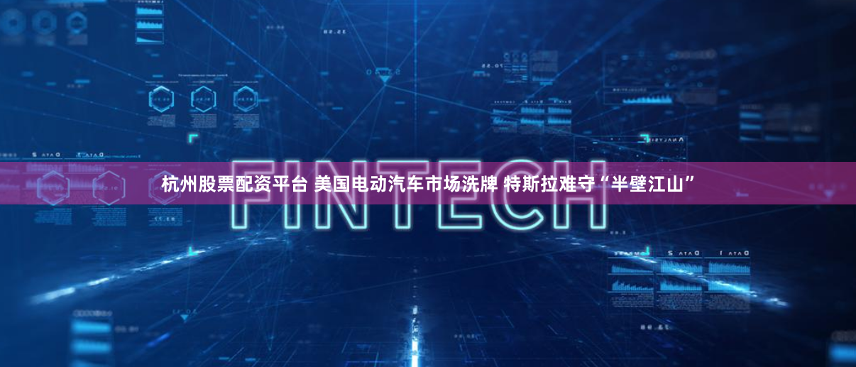 杭州股票配资平台 美国电动汽车市场洗牌 特斯拉难守“半壁江山”