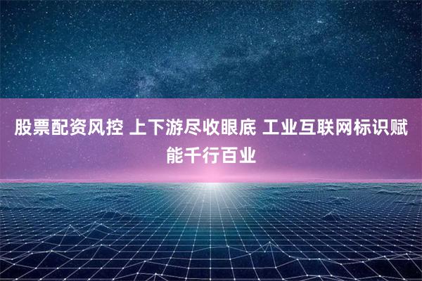 股票配资风控 上下游尽收眼底 工业互联网标识赋能千行百业